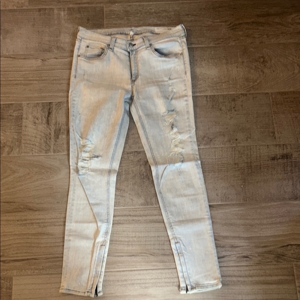 Women's Light Blue Distressed Jeans
